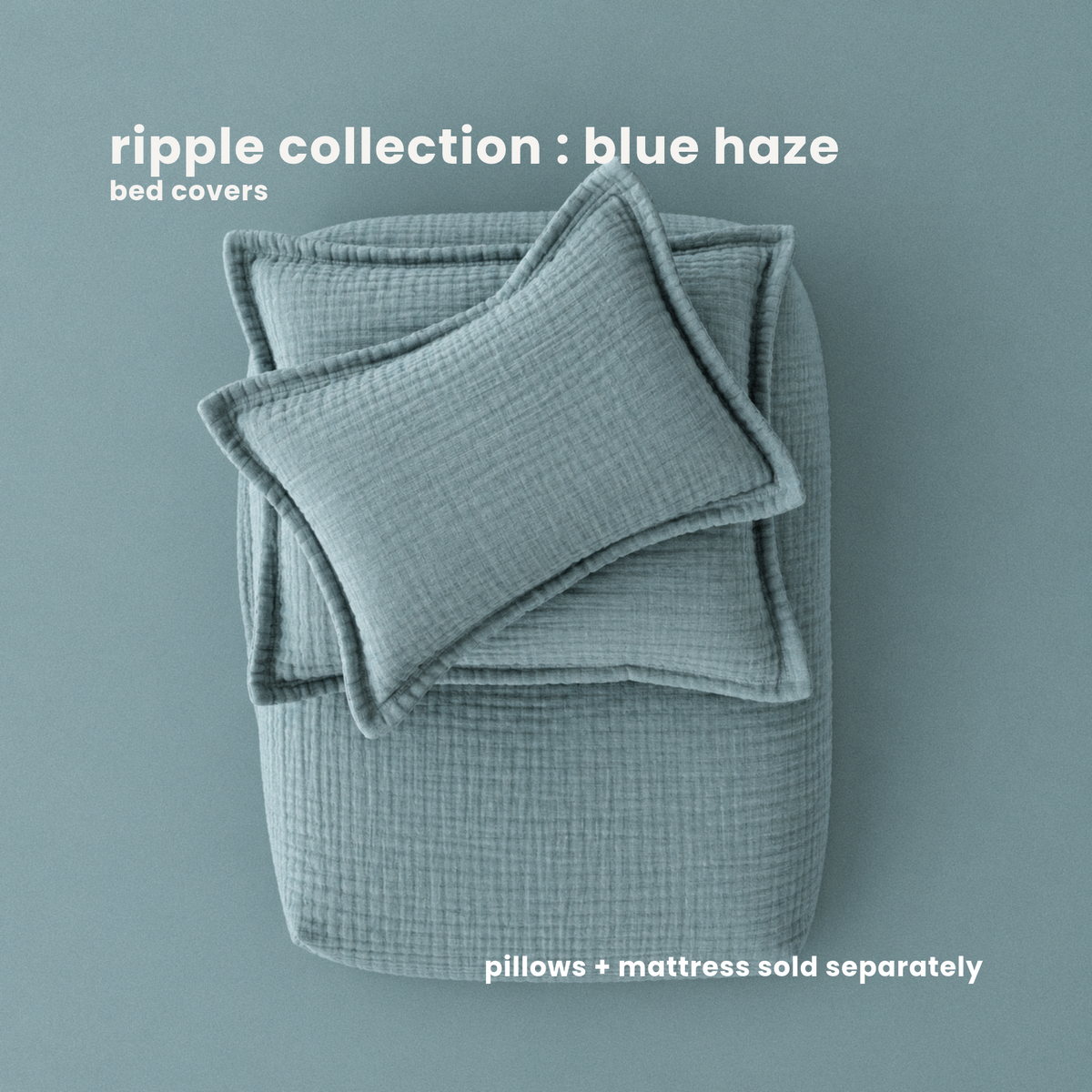 BED COVERS | RIPPLE : blue haze
