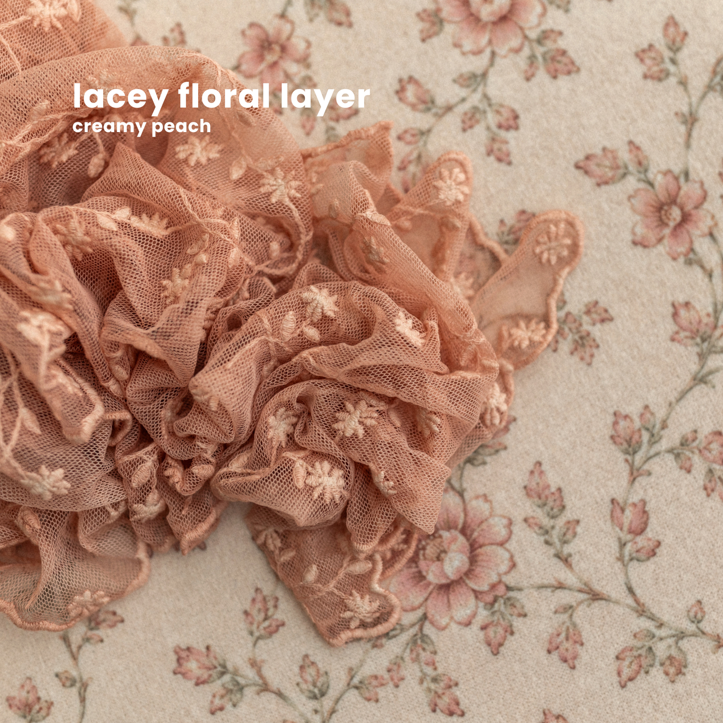LACEY FLORAL LAYER : creamy peach