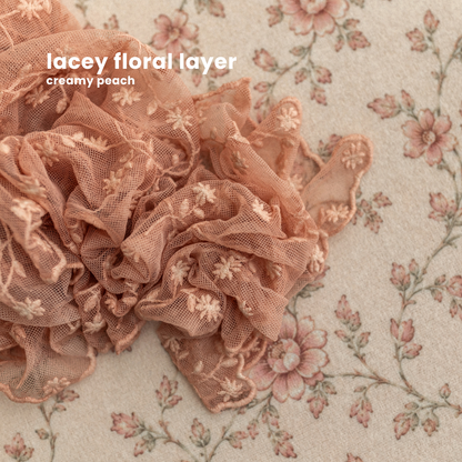 LACEY FLORAL LAYER : creamy peach