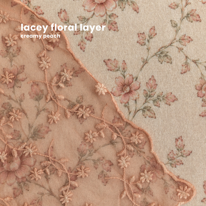LACEY FLORAL LAYER : creamy peach