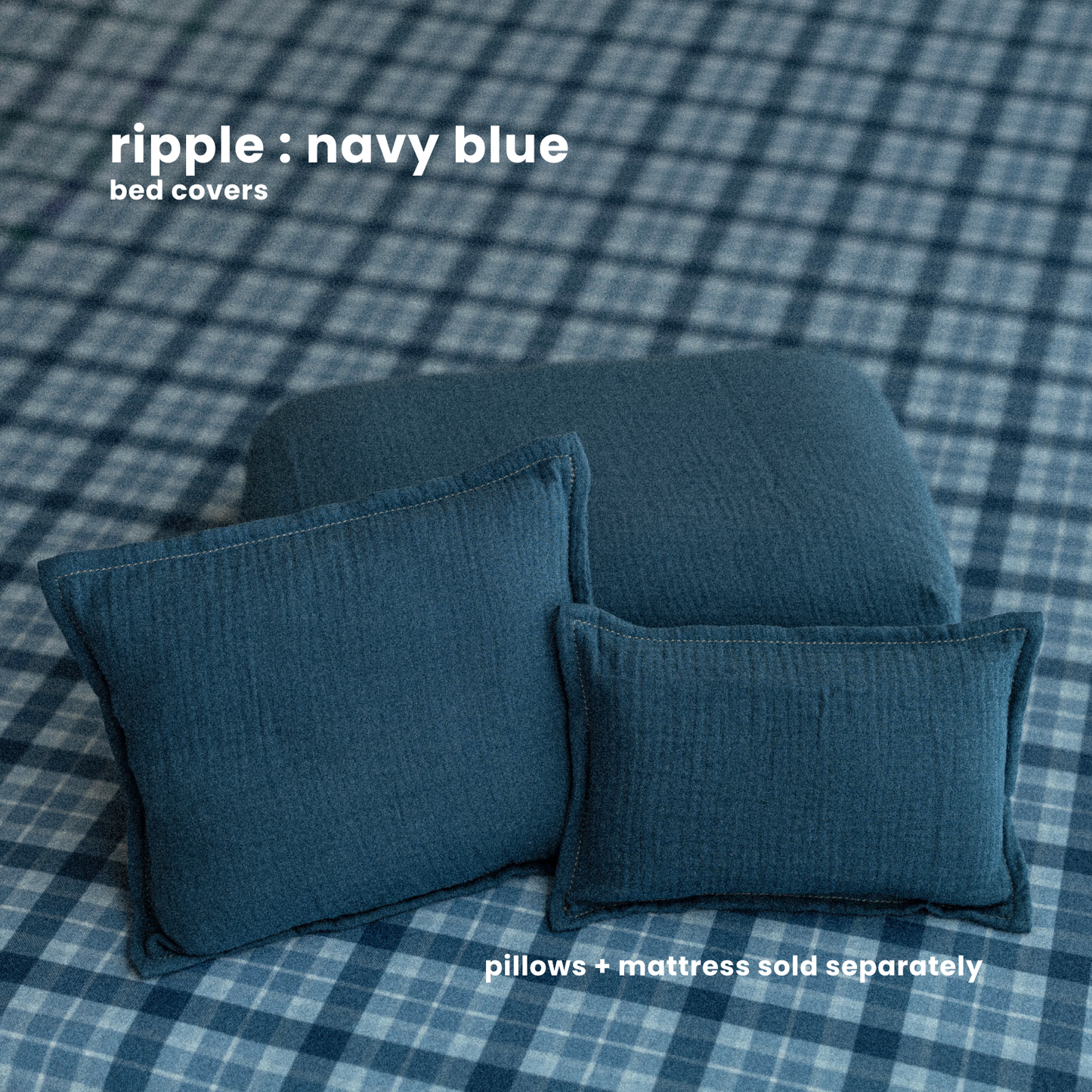BED COVERS | RIPPLE : NAVY BLUE