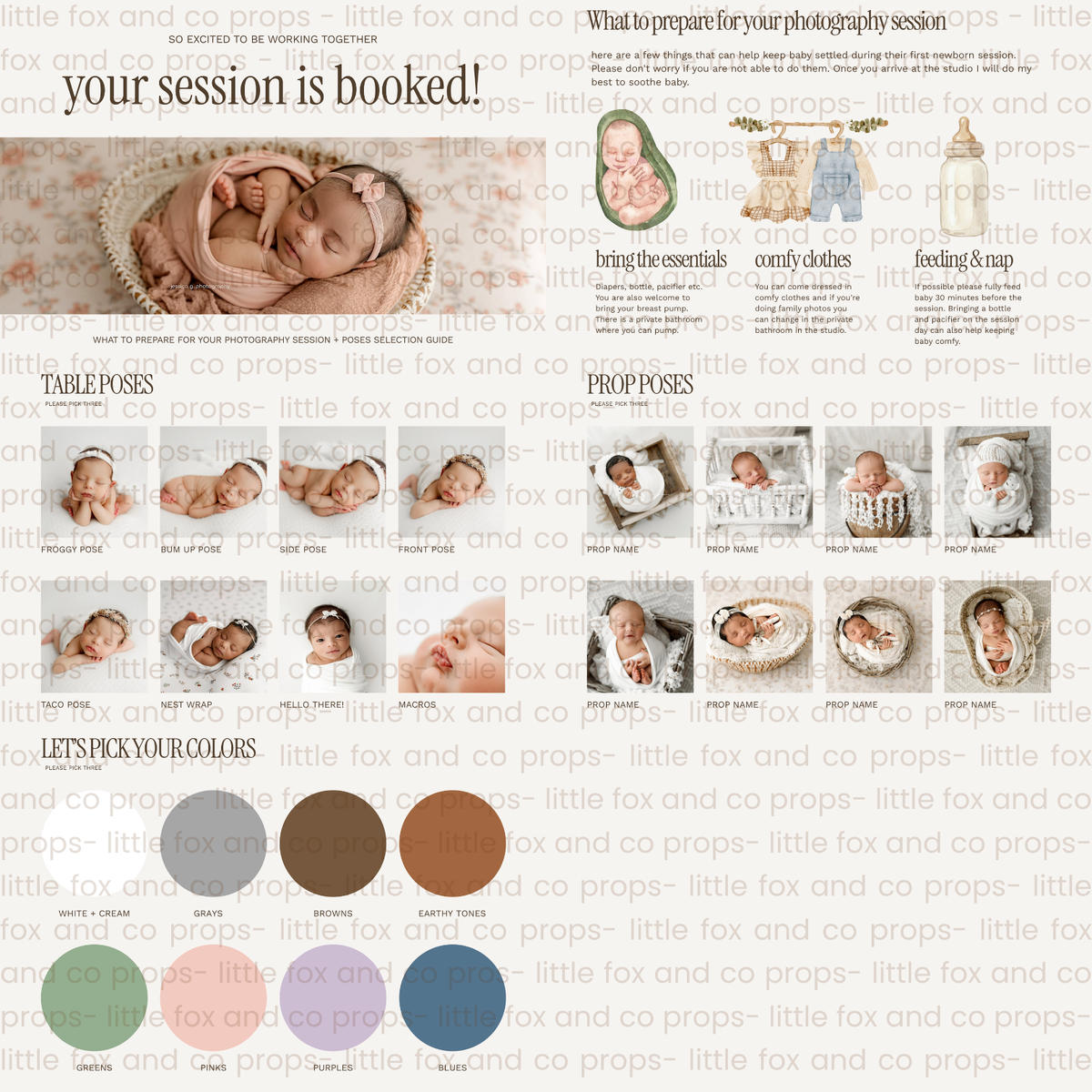 PROPS + POSES GUIDE TEMPLATE by jessica g. + little fox & co.