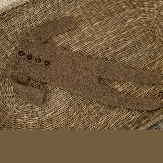 knitted onesie - brown