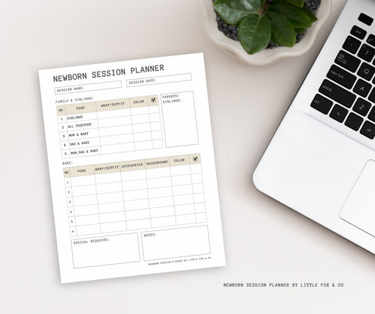 Newborn Session Planner PDF