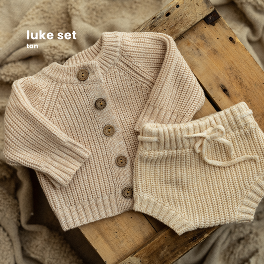 LUKE NEWBORN SET : TAN